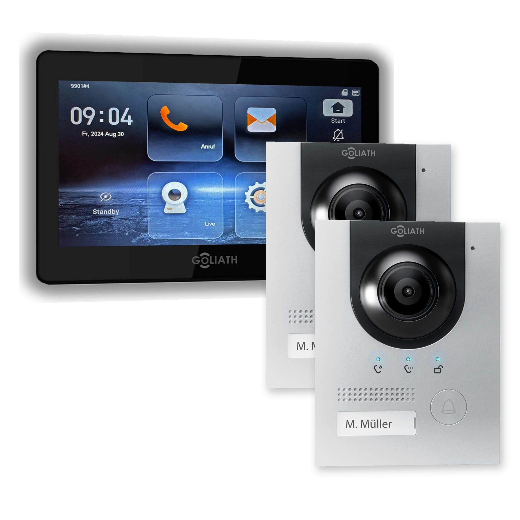Goliath Intercom Video-Türsprechanlage Kompakt Line IP GL-IPH185M – 2 Außenstationen (Set)