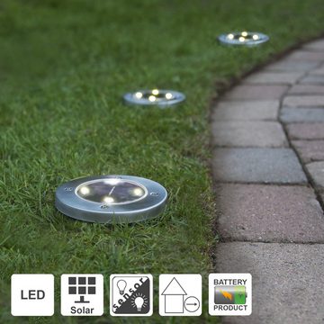 STAR TRADING LED Dekolicht Solar-Bodenleuchte Lawnlight 3er Set, Solar-Bodenleuchte Lawnlight 3er Set