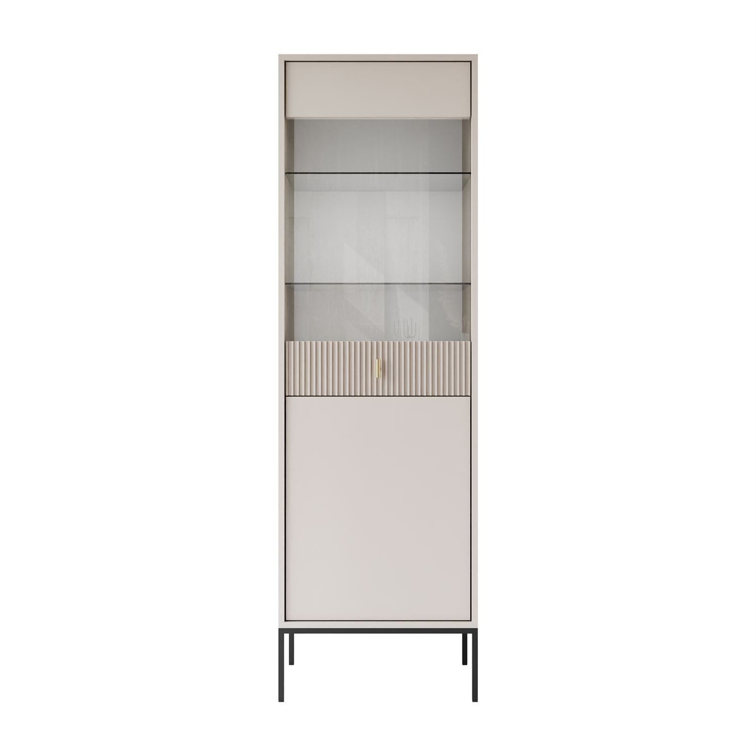 Lookway Vitrine MIDNIGHT mit Glastür auf Gestell 54x39x175 cm – Bild 5 von 5
