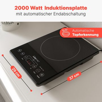 CLATRONIC Einzel-Induktionskochplatte EKI 3569, ECO-Save, 10 Temperaturstufen, Sensor Touch