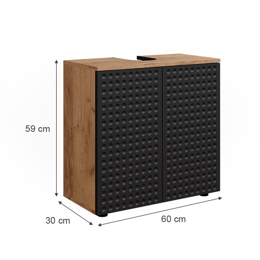 Vicco Waschbeckenunterschrank Irma, Goldkraft Eiche/Anthrazit, 60 x 59 cm (1-St)