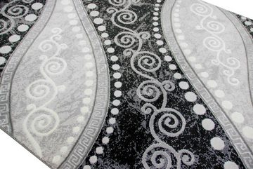Teppich Teppich modern Ornamente mit Glitzer Grau Schwarz Creme, Carpetia, rechteckig, Höhe: 12 mm