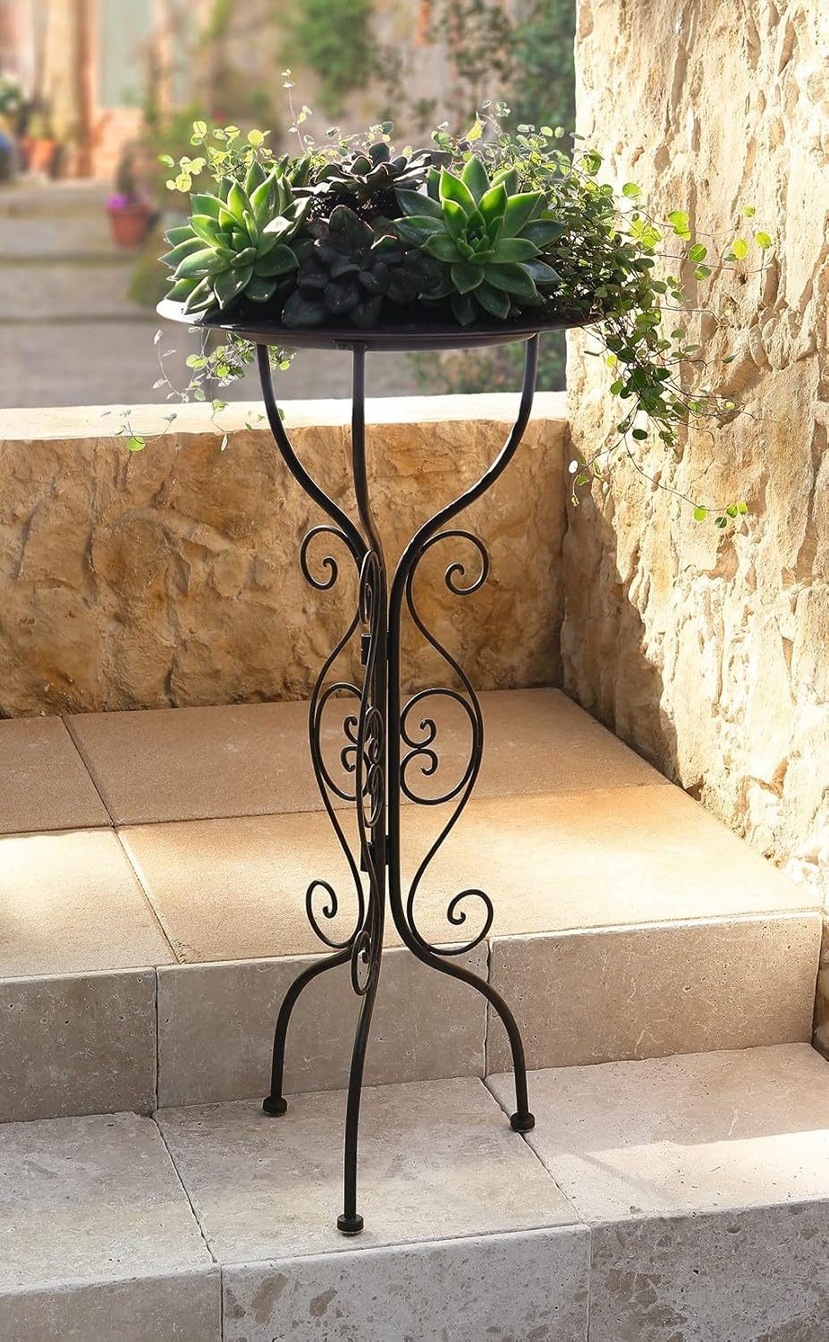Dekoleidenschaft Beistelltisch "Country-Style" Ständer aus Metall, schwarz, günstig online kaufen