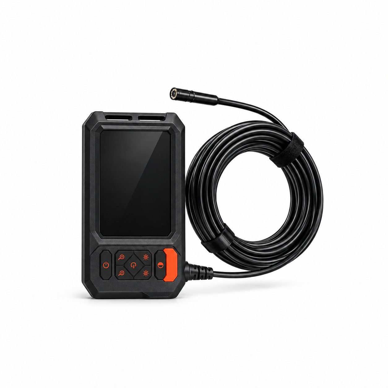 Lisabonde T66 Inspektionskamera (Full HD, inklusive Zubehör-Set mit 3 Aufsätzen und 2 Clips, 4,3" IPS Display, 5 m Halbstarrkabel, 180°-Bilddrehung, 8 LEDs)