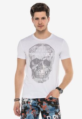 Cipo & Baxx T-Shirt mit coolem Totenkopf-Print