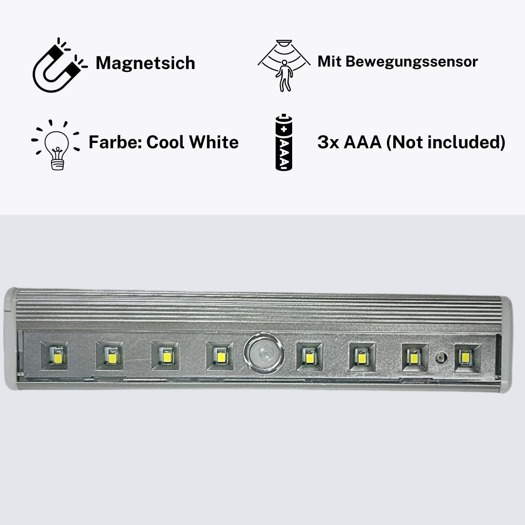 RACEL LED Unterbauleuchte LED Unterbauleuchte 40 Lumen mit Bewegungsmelder Magnetisch Küche, LED fest integriert, Cool White