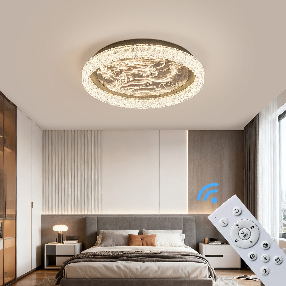 Eurohandisplay LED Deckenleuchte LED Deckenleuchte Fernbedienung Lichtfarbe/Helligkeit einstellbar, LED fest integriert, Kaltweiß, Neutralweiß, Warmweiß, Lichtfarbe und Helligkeit einstellbar