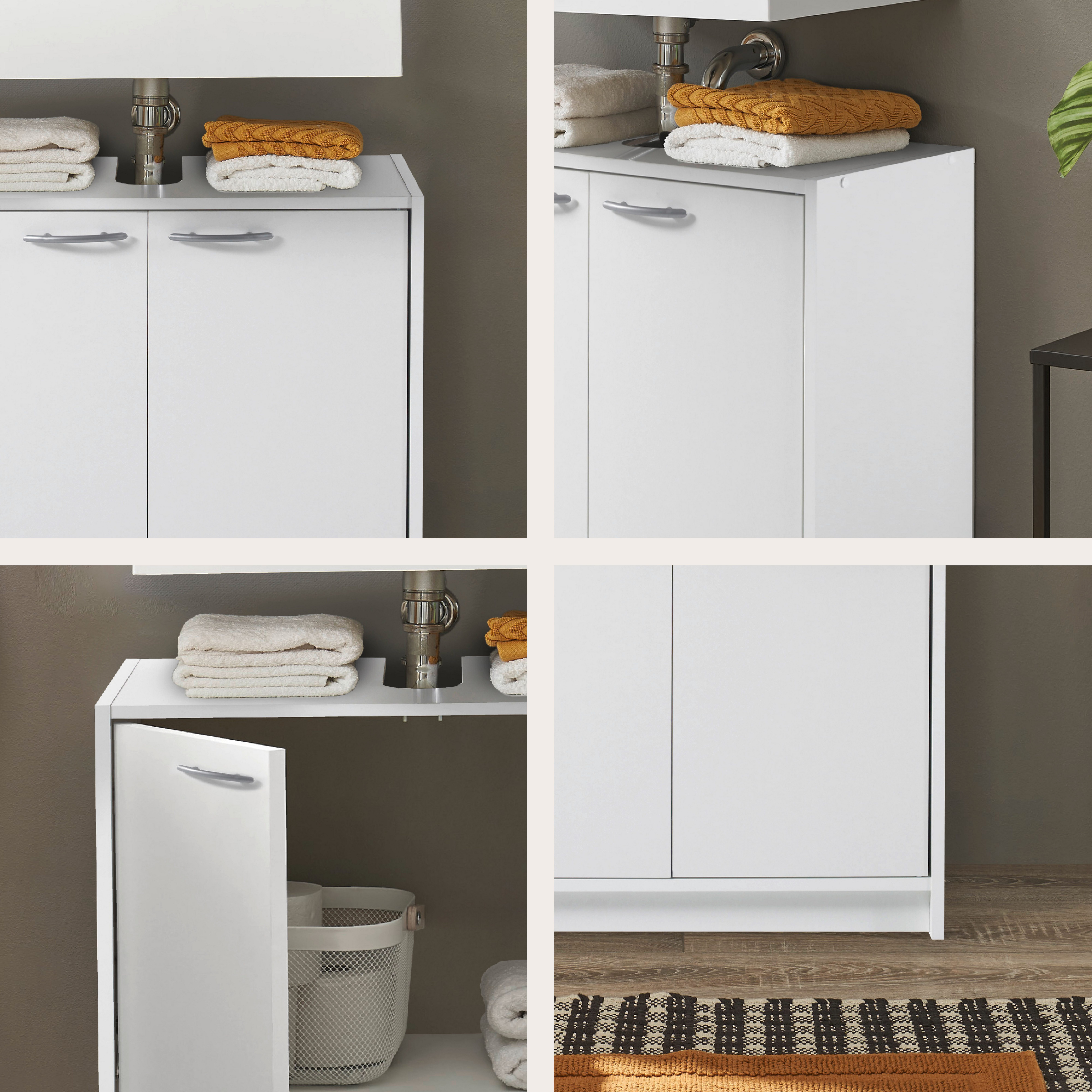 BASIC by Balculina Waschbeckenunterschrank Smash, Breite 63 cm (1-St) mit 2 Türen