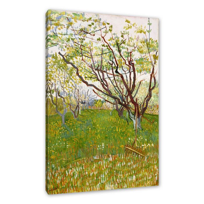 Pixxprint Leinwandbild Vincent Van Gogh - Der blühende Obstgarten Wanddekoration (1 St) Leinwandbild fertig bespannt inkl. Zackenaufhänger