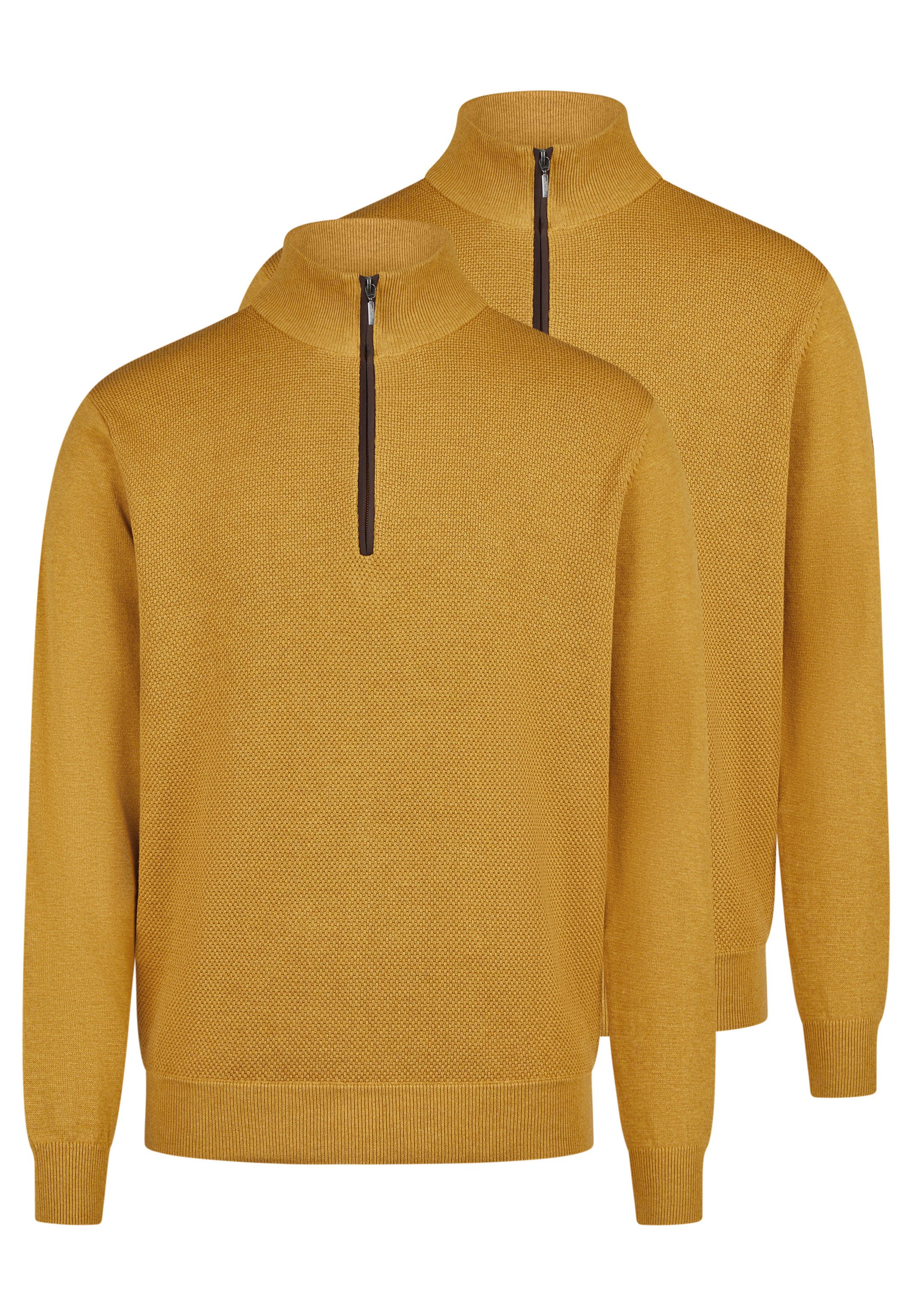 Redmond Strickpullover 2er Pack Basic (Spar-Set, 2-tlg) Troyer - Baumwolle - Atmungsaktiv