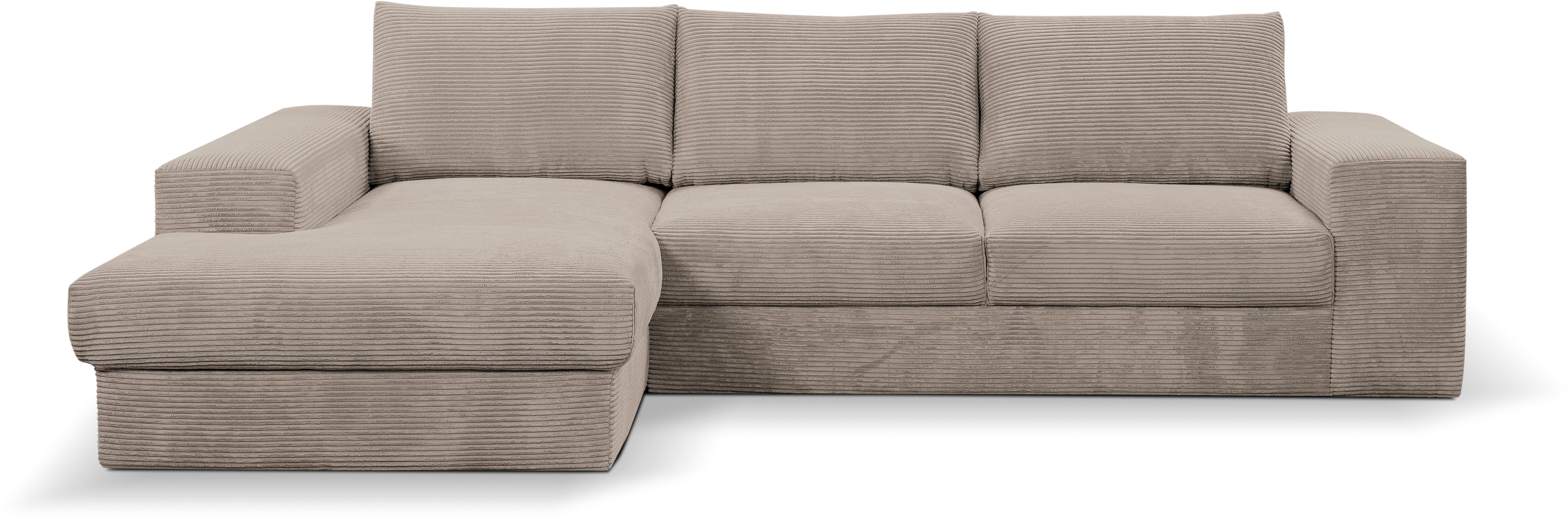 WERK2 Ecksofa Rozzana, Design Ecksofa mit hohem Komfort in trendig-weichem  Cord & Breitcord