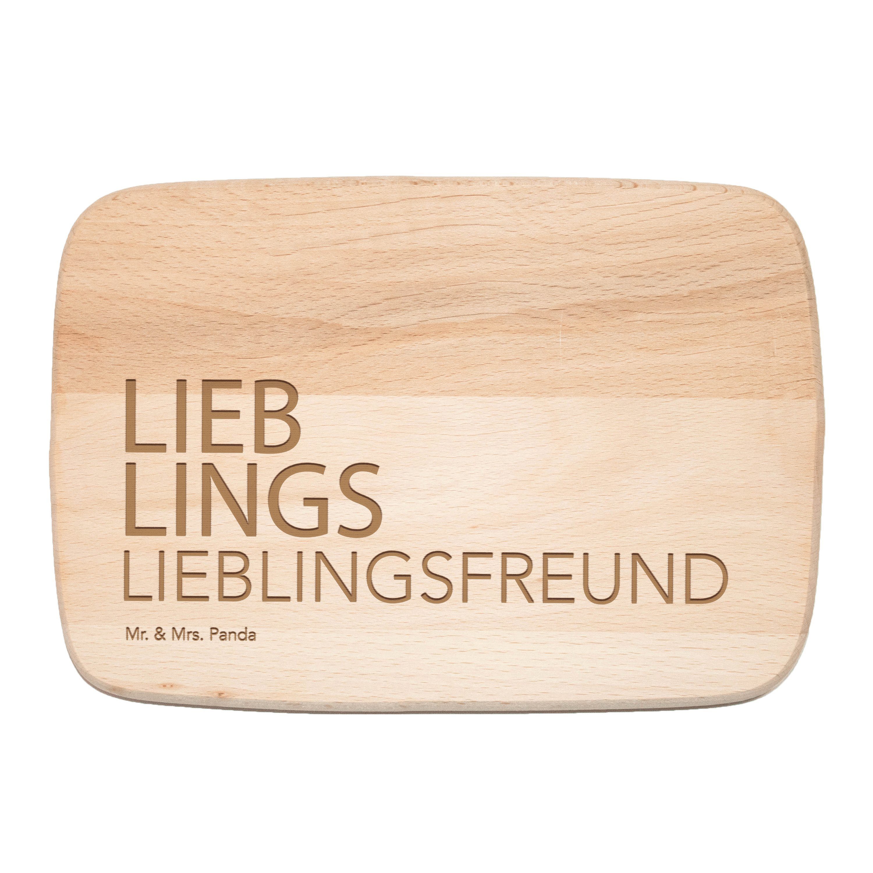 Transparent Lieblingsfreund - Frühstücksbrett - (1-St) Mr. bester Mrs. Panda FSC & Schneidebret, Freund, Buchenholz, Geschenk,
