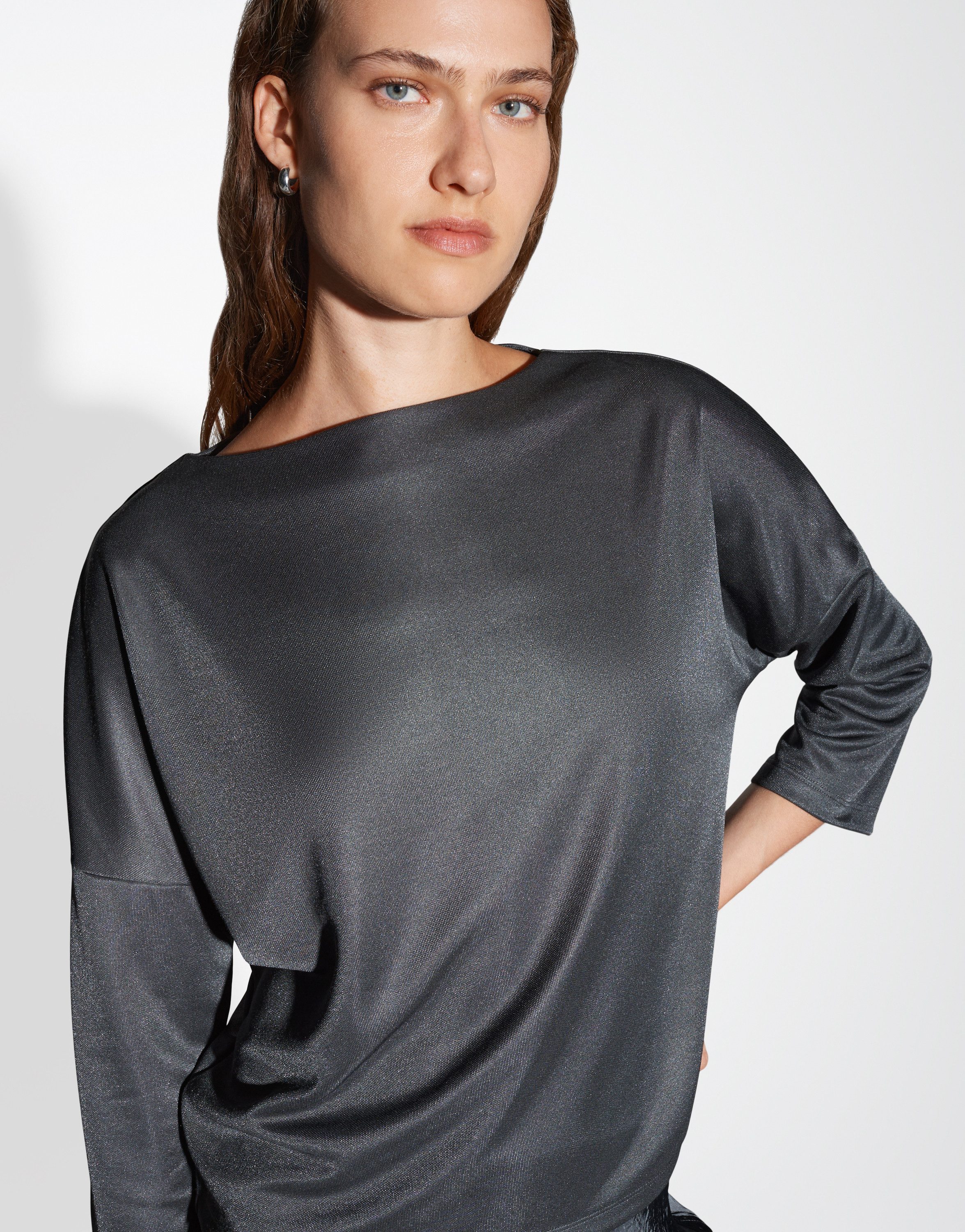 someday 3/4-Arm-Shirt KARITA PURE aus schimmernder Piqué Ware