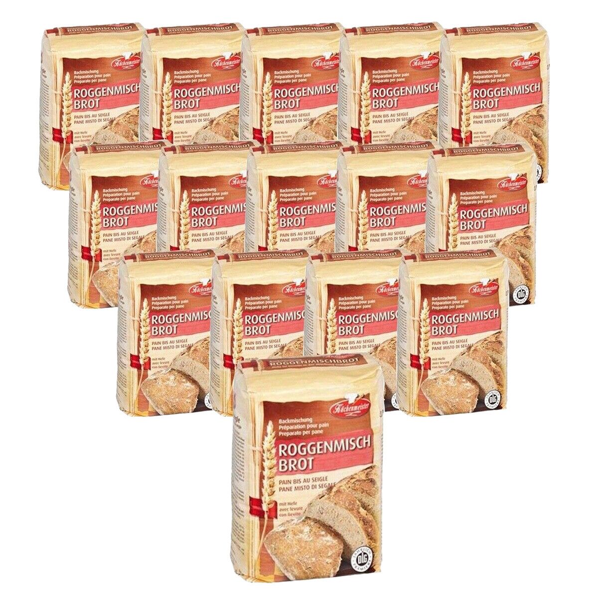 Bielmeier Backmischung Roggenmischbrot Küchenmeister, 1 x 7500 g, (15 x 500g), Made in Baden-Württemberg (SET314019)