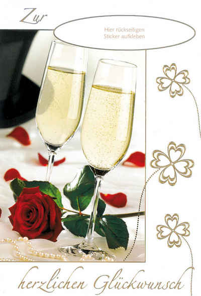 BSB Grußkarten Hochzeitstag - Glückwunschkarte mit Stickerbogen für