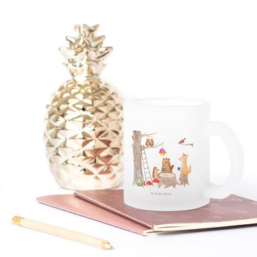 Mr. & Mrs. Panda Teeglas Waldtiere Picknick - Transparent - Geschenk, Tiermotive, Tasse, lusti, Premium Glas, Liebevolles Design