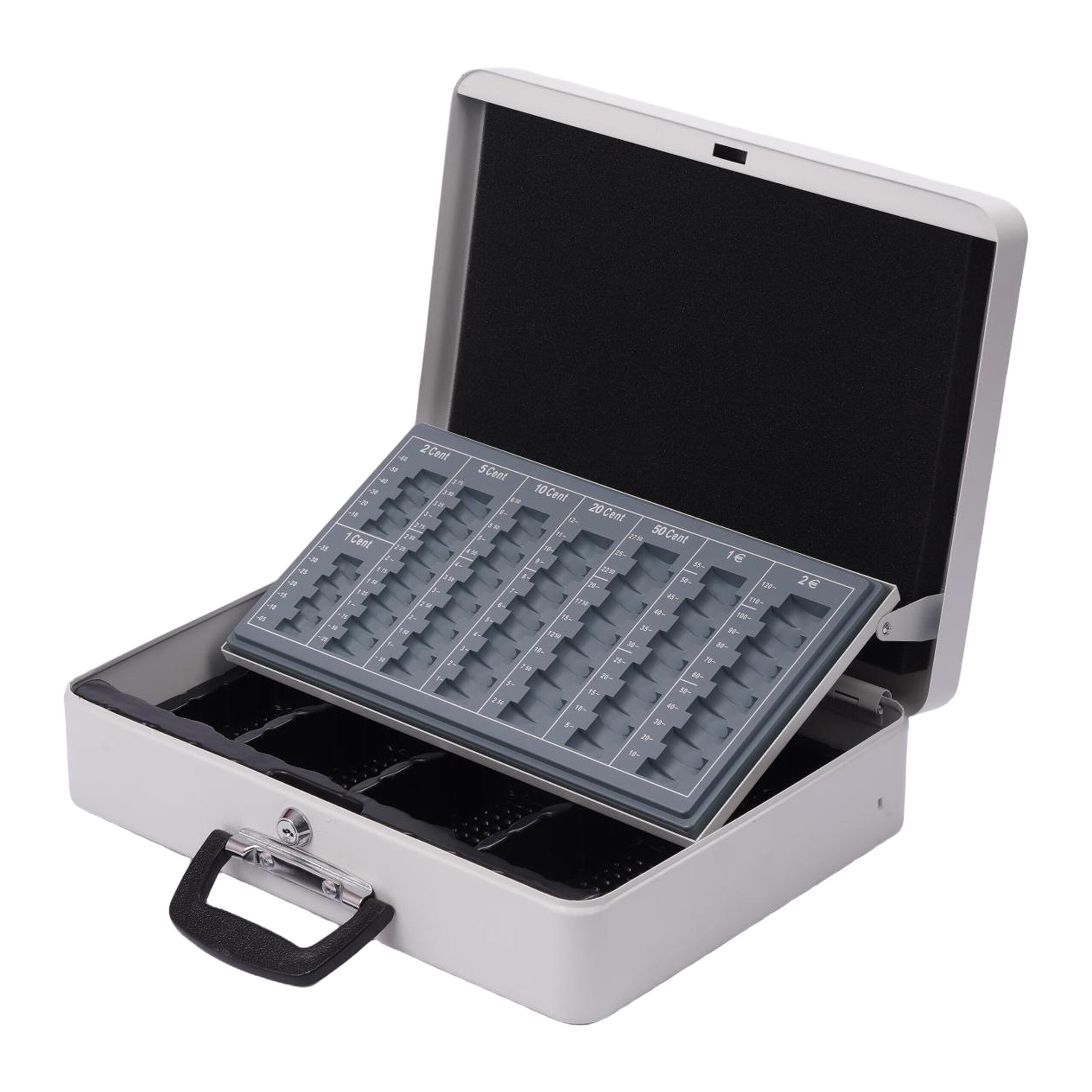 relaxdays Geldkassette Abschließbare Geldkassette, weiß