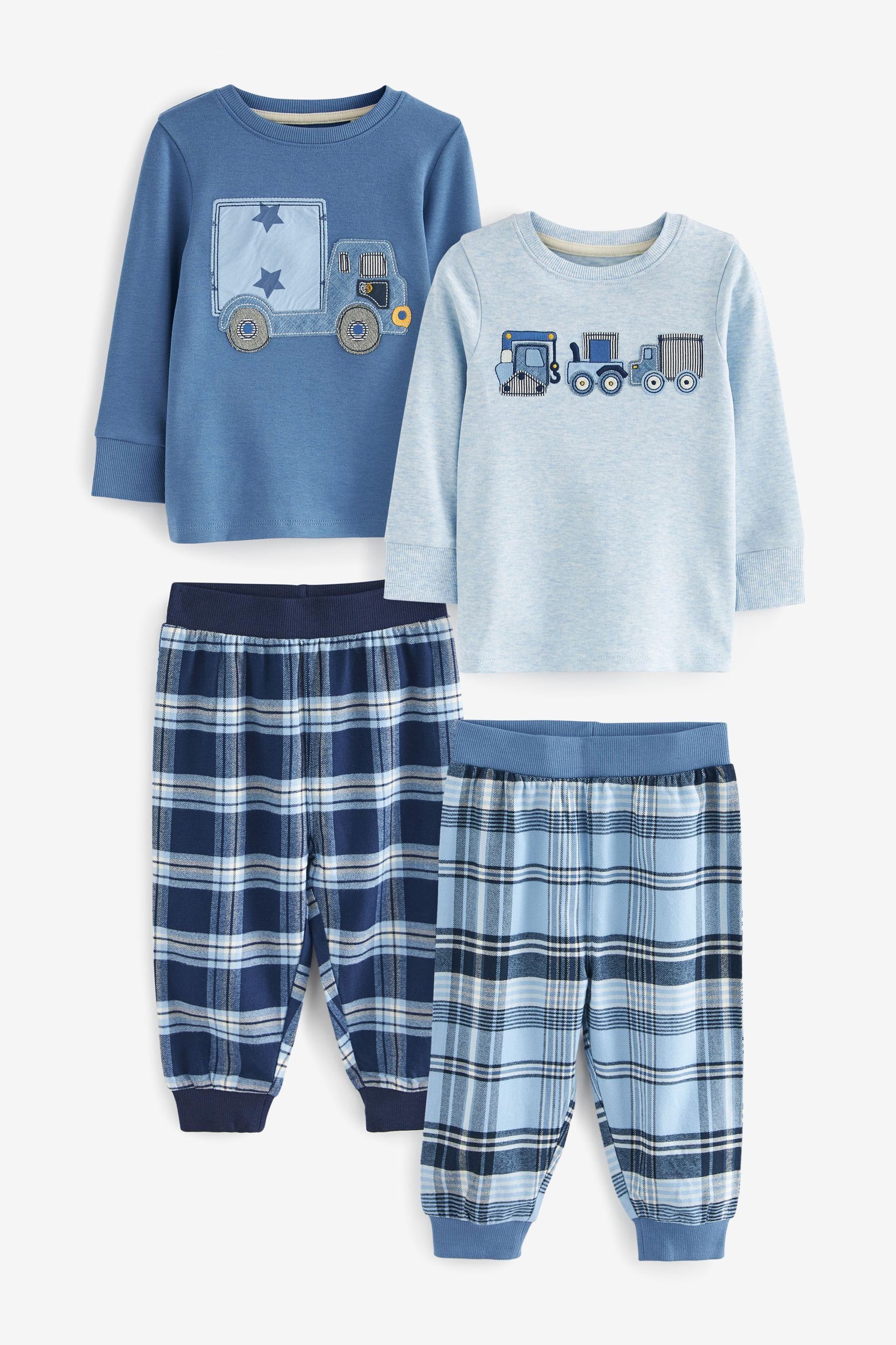 Next Pyjama Karierter Pyjama, 2er-Pack (4 tlg) Blue Transport