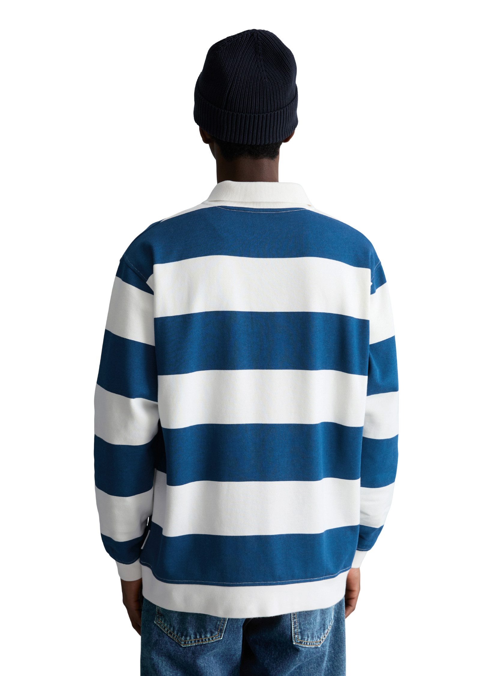 Marc O'Polo DENIM Sweatshirt mit Polokragen relaxed fit mit gedrucktem Streifenmuster – Bild 2 von 5