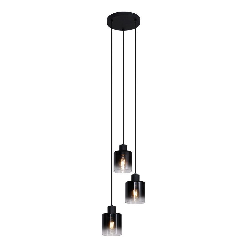 Qazqa Pendelleuchte Dame, ohne Leuchtmittel, E27, Schwarz, Modern, Glas, 3-flammig