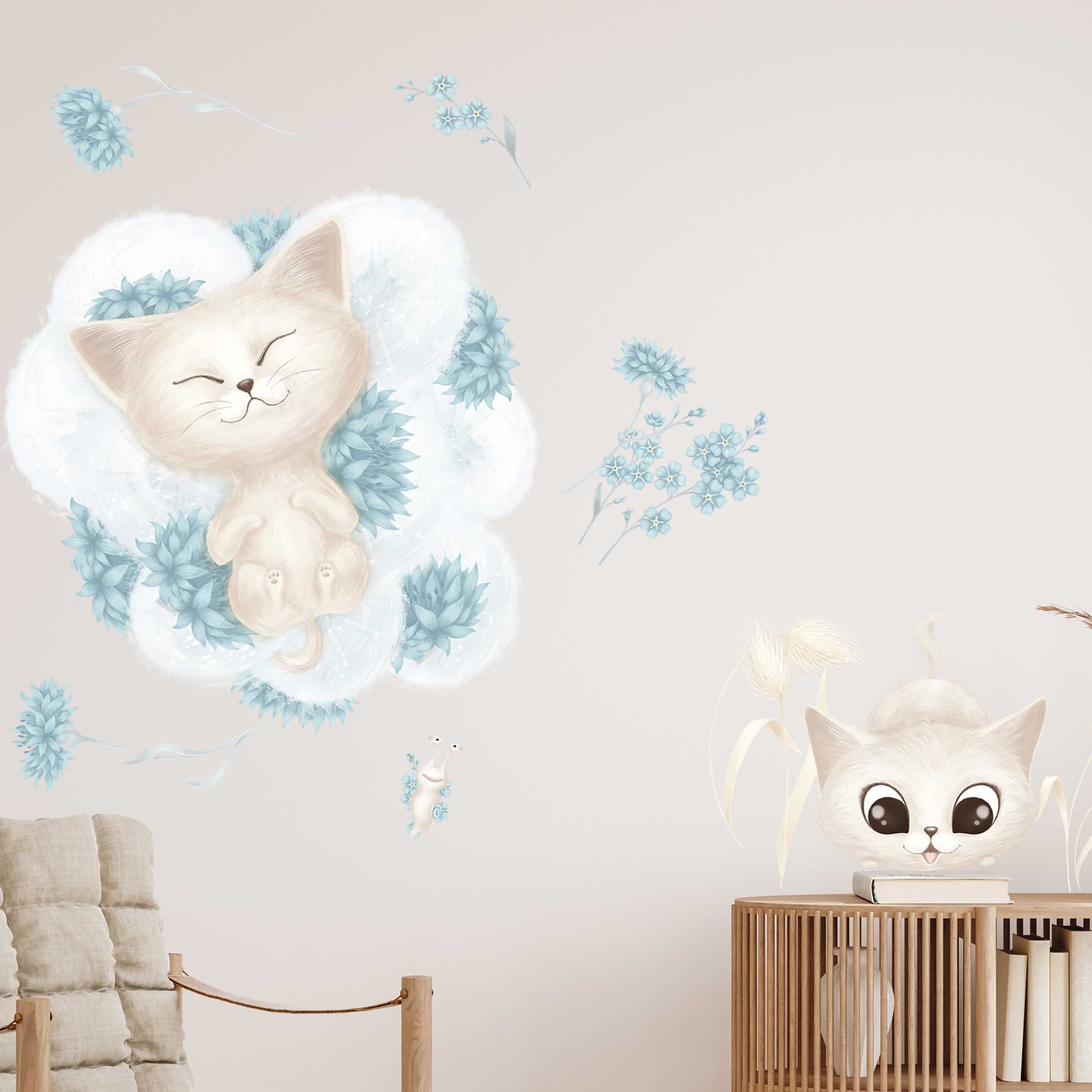 WANDKIND Wandtattoo Kuschel Katze V375 (Katze), Wieder ablösbar