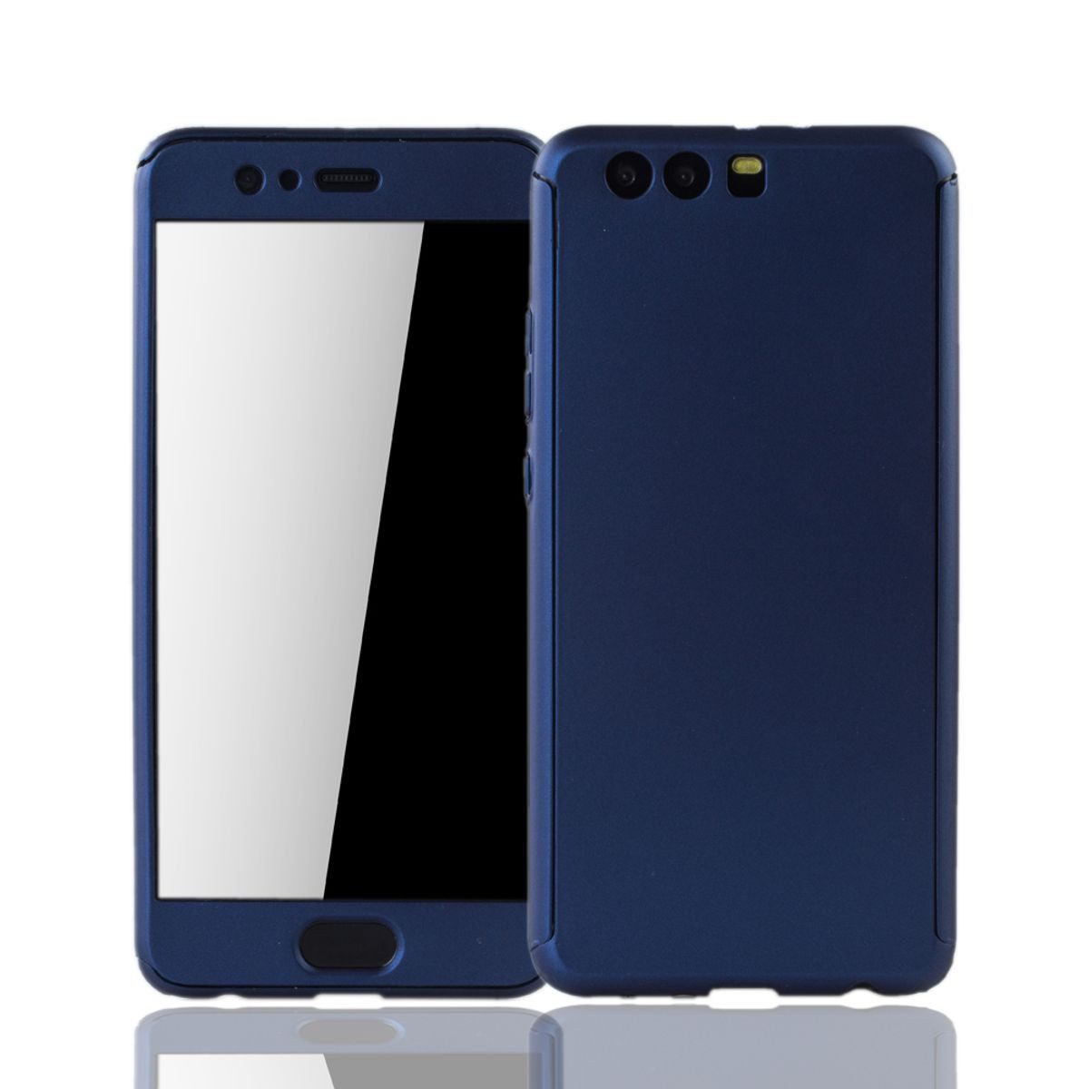 König Design Handyhülle Huawei P10 Plus, Huawei P10 Plus Handyhülle 360 Grad Schutz Full Cover Blau