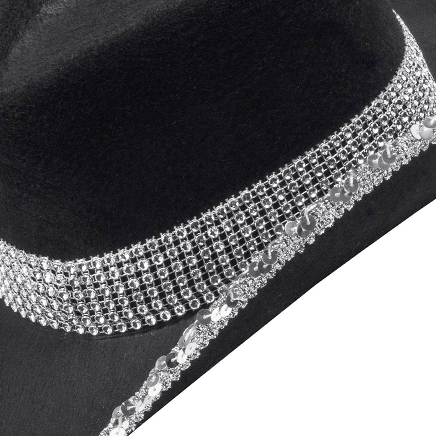 Widmann S.r.l. Kostüm Strass Cowboyhut für Erwachsene, Schwarz