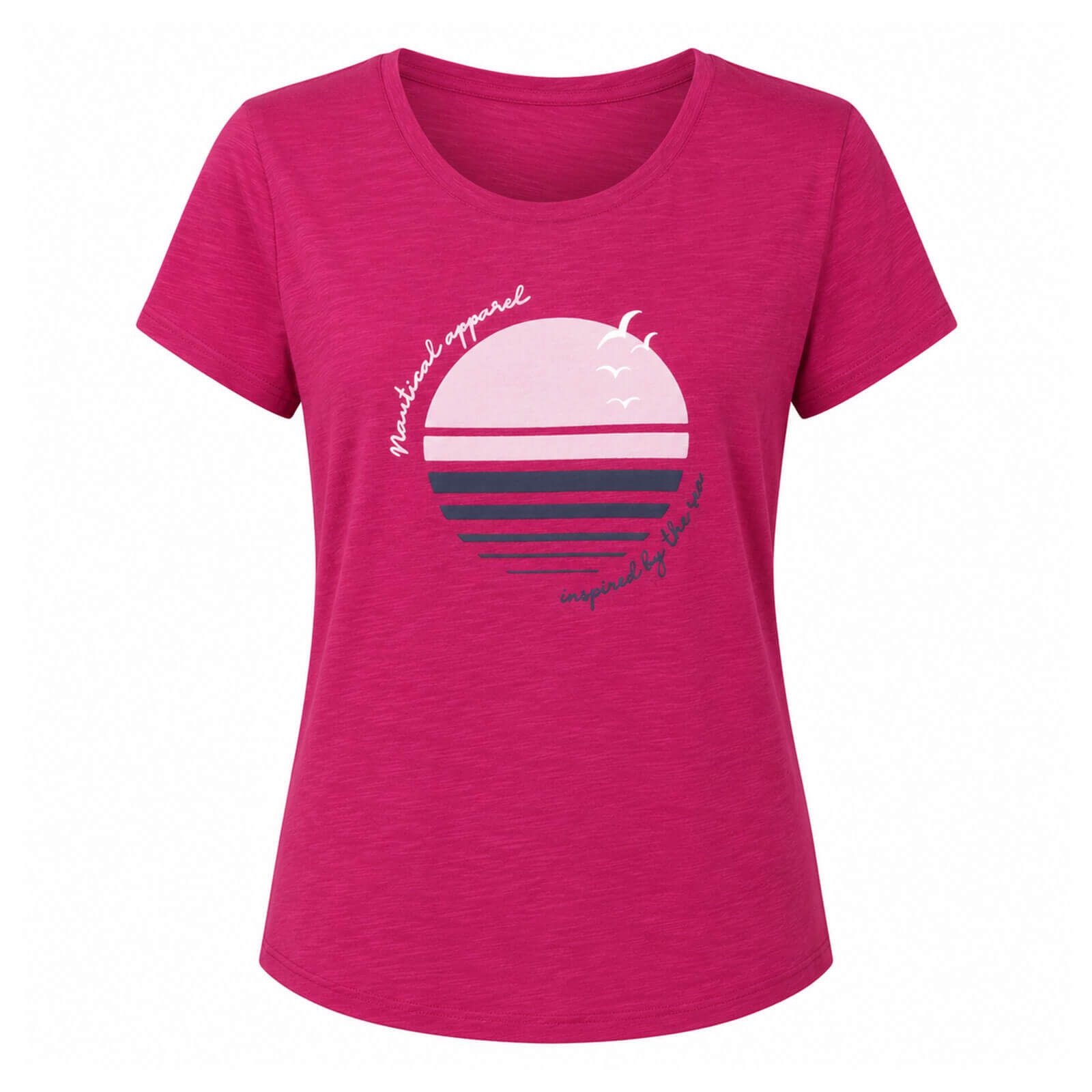 Sea Ranch T-Shirt Aia Damen Kurzarm-Shirt Brustprint Maritim - Sommershirt Freizeitshirt A-Linien-Schnitt, Single-Jersey Baumwolle, Atmungsaktiv, Rundhals
