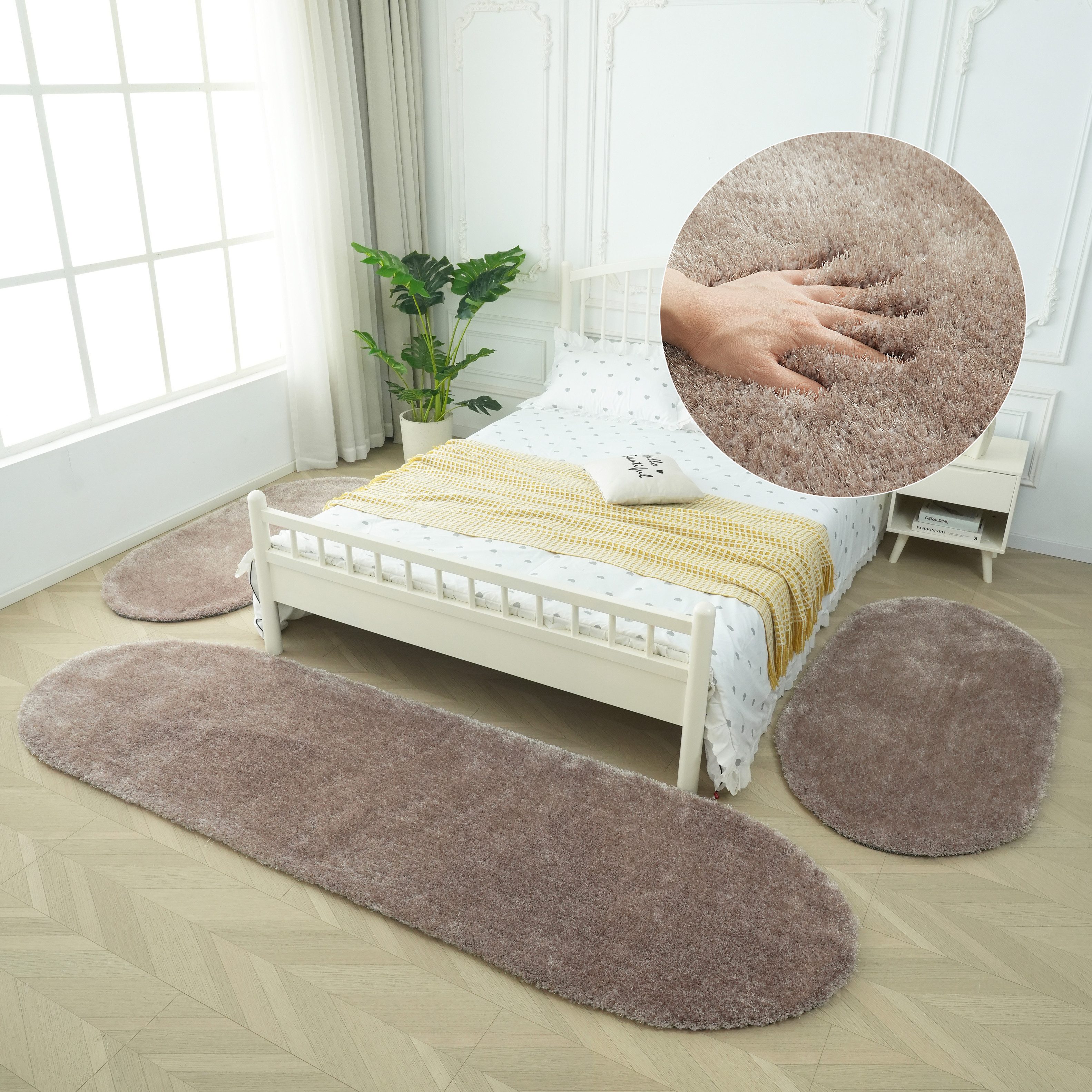 Bruno Banani Hochflor-Bettumrandung Dana Teppich, Kundenliebling, günstig online kaufen