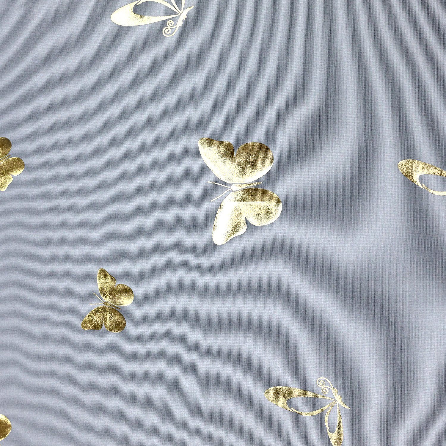 Raffrollo, Schmetterling Joyswahl, Stangendurchzug, mit silberner Foliendruck goldfarbe