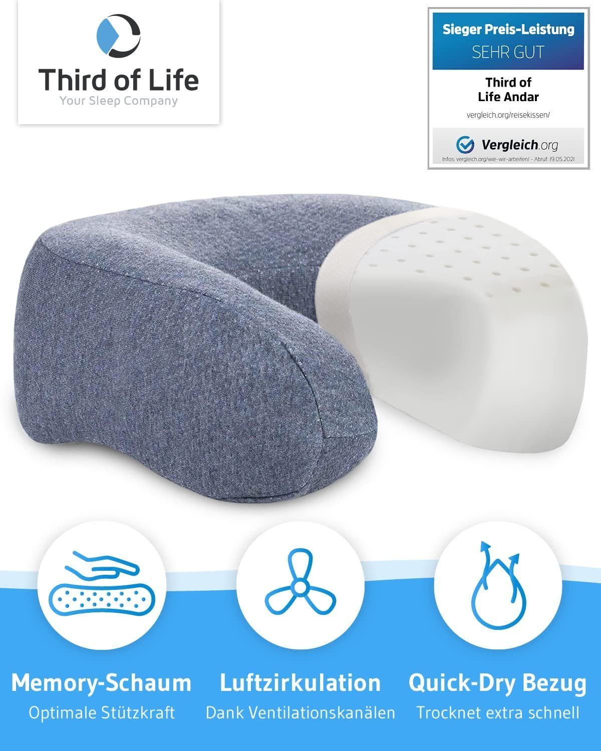 Third of Life Nackenhörnchen Nackenkissen ANDAR günstig online kaufen
