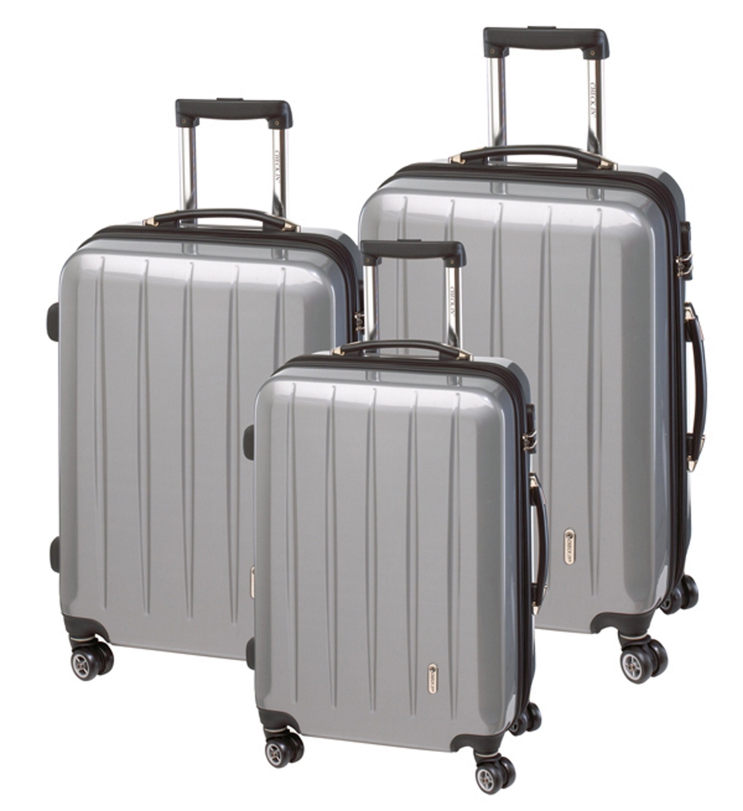 CHECK.IN® Trolleyset - Light - XL-Volumen - 4 Rollen - Dehnfalte, div. Farben silber