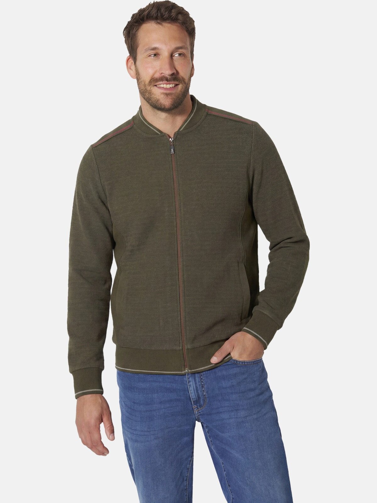 Babista Sweatjacke MIGLI mit dezentem Fischgratmuster