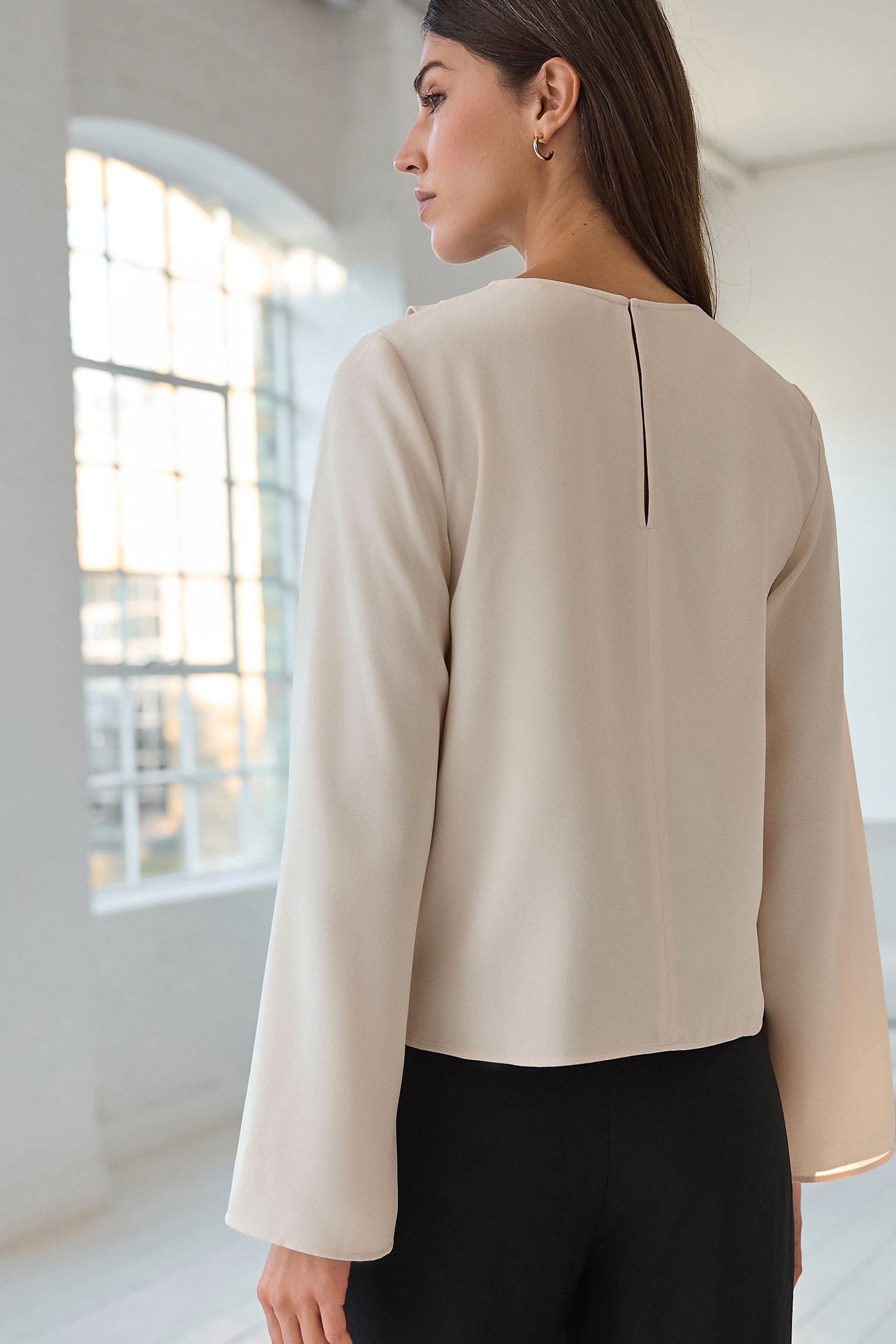 Next Langarmbluse Asymmetrisch drapiertes Langarm-Top (1-tlg) günstig online kaufen