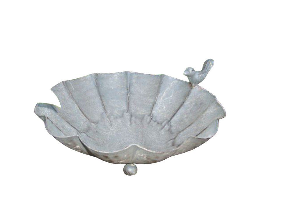 Deko-Impression Vogeltränke Vogeltränke Vogelbad Vogel-Futterstelle Eisen massiv steingrau 26 cm