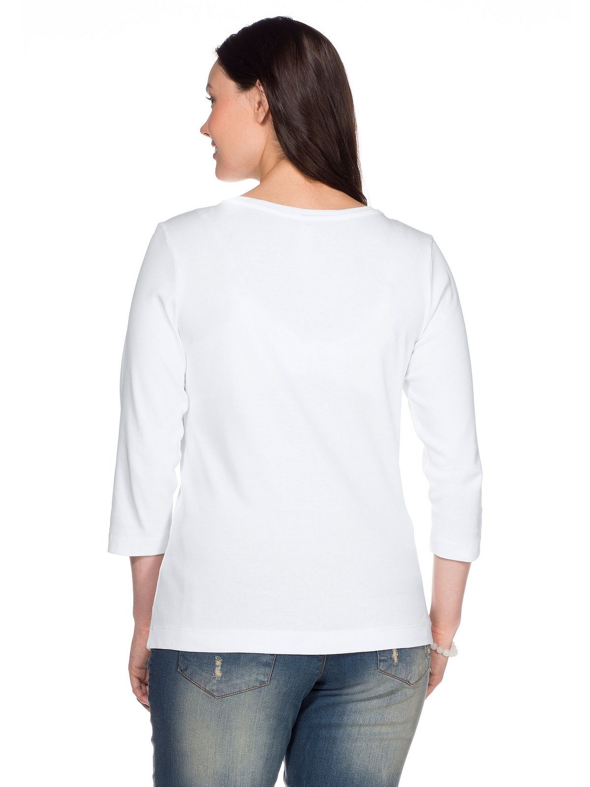 Sheego 3/4-Arm-Shirt Große Größen aus reiner Baumwolle