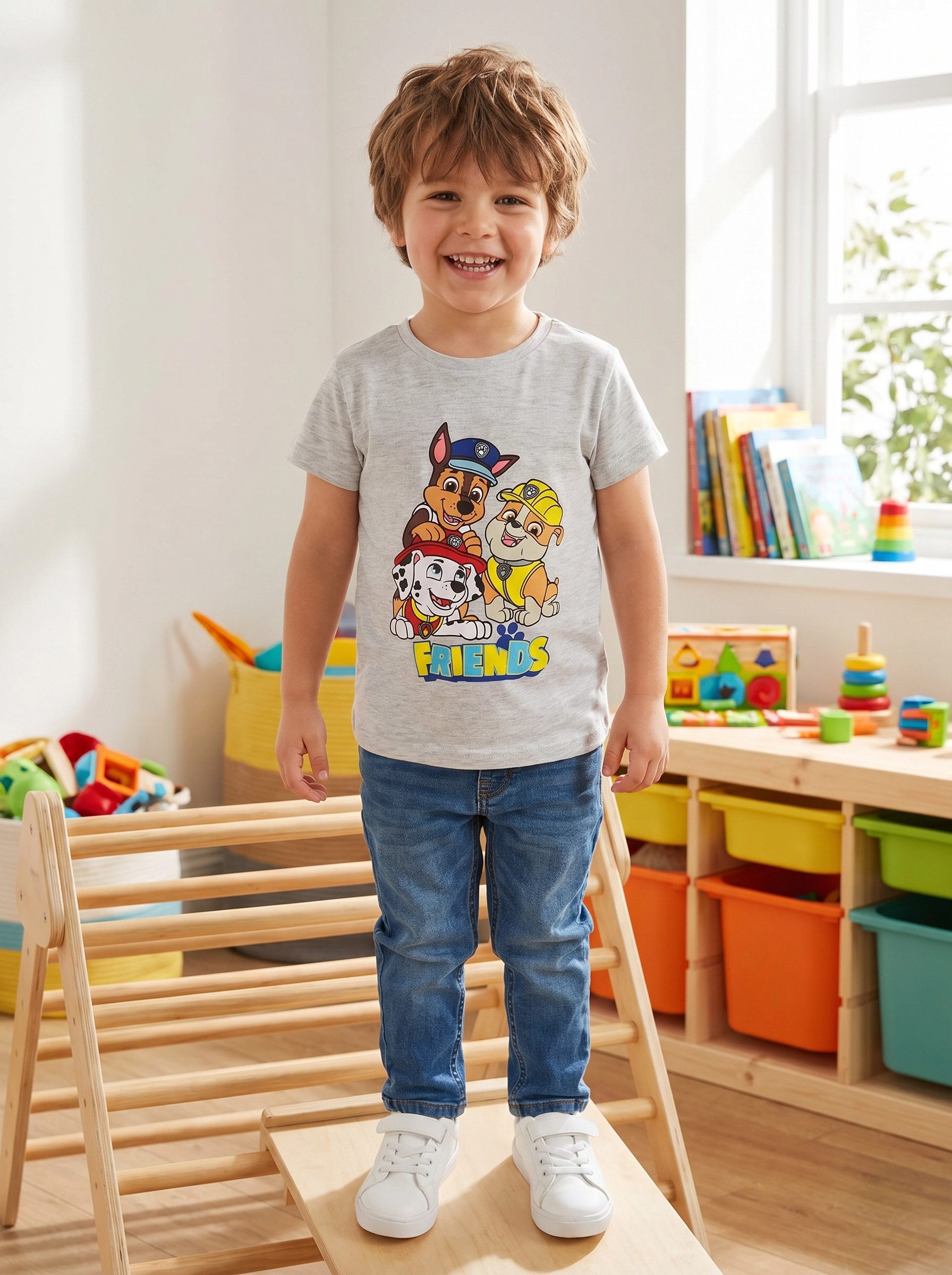 PAW PATROL Kurzarmshirt Paw Patrol Friends Kinder Jungen kurzarm T-Shirt Gr. 92 bis 122, Motivwahl
