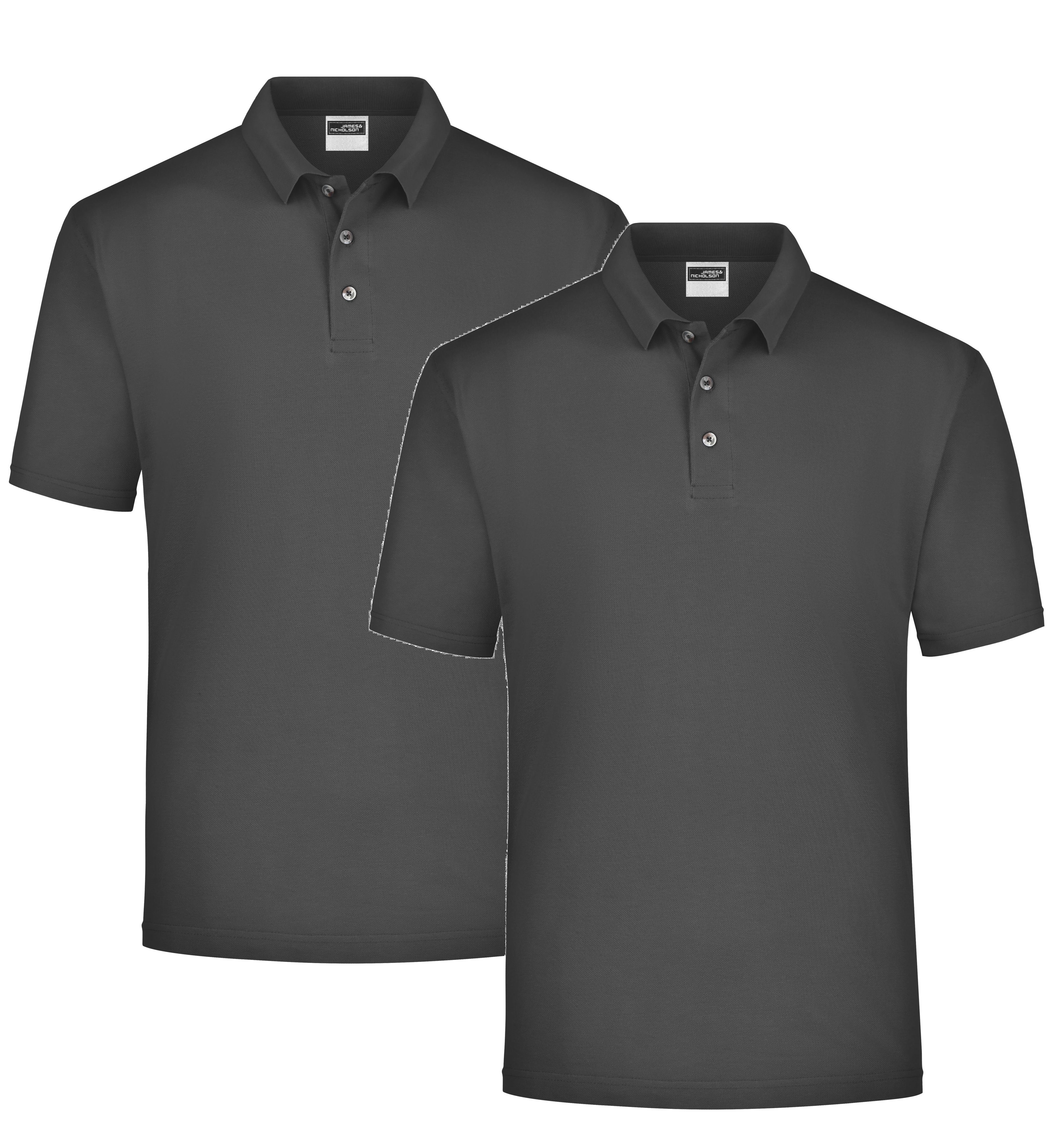 James & Nicholson Poloshirt Klassisches Herren Basic Polohemd für Freizeit und Sport JN020 (Doppelpack, 2er-Pack) Gerade geschnitten mit Seitenschlitzen