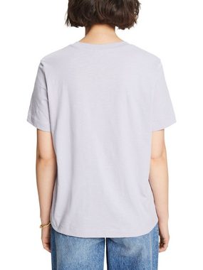 Esprit T-Shirt Slub-T-Shirt mit Print (1-tlg)