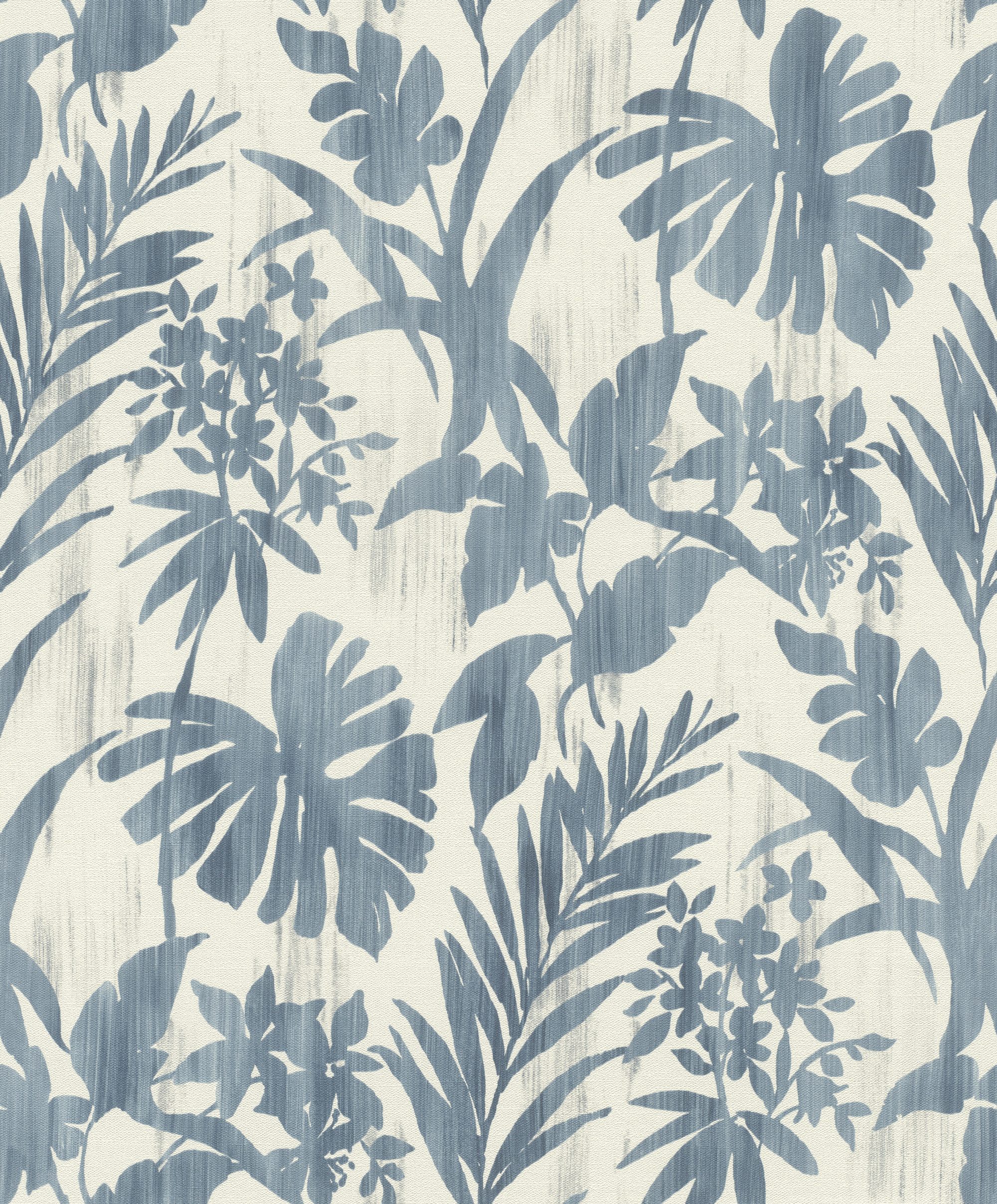 Rasch Vliestapete Vliestapete Palmen blau-blaugrau 410563