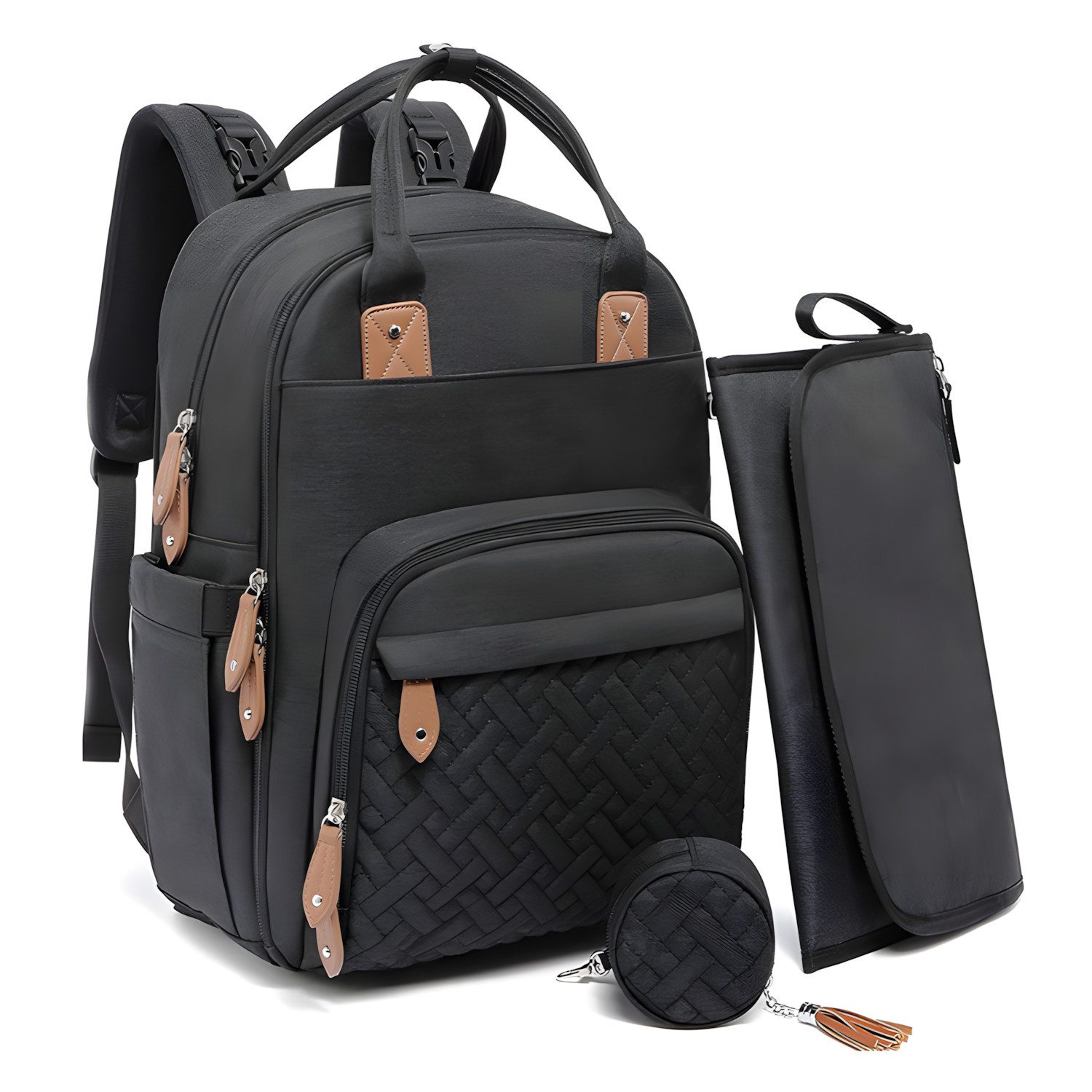 POPOLIC Wickeltasche Multifunktionale Mamatasche,Wickelrucksack Lässiger Rucksack (1-tlg), für Mama und Papa, Einheitsgröße