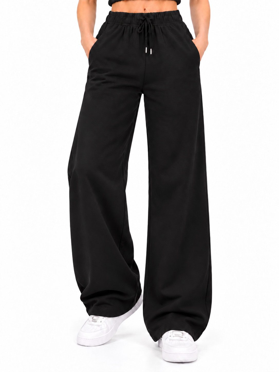 R-CAMP Jogginghose, Sweathose Damen Baumwolle Weites Bein Hosen (Packung, 1-tlg., Jogginghose für Damen) Baumwolle Damen Freizeithose Sporthose Trainingshose, modisch, bequem