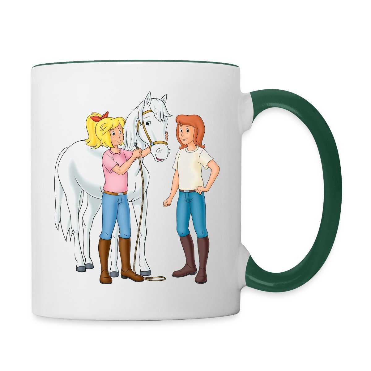 Spreadshirt Tasse Bibi Und Tina Kümmern Sich Um Sabrina Tasse Zweifarbig, Keramik