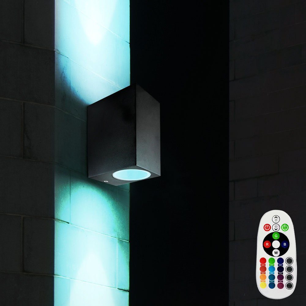 RGB LED Haus Wand Leuchte dimmbar Veranda Außen Beleuchtung RGB Fernbedienung 