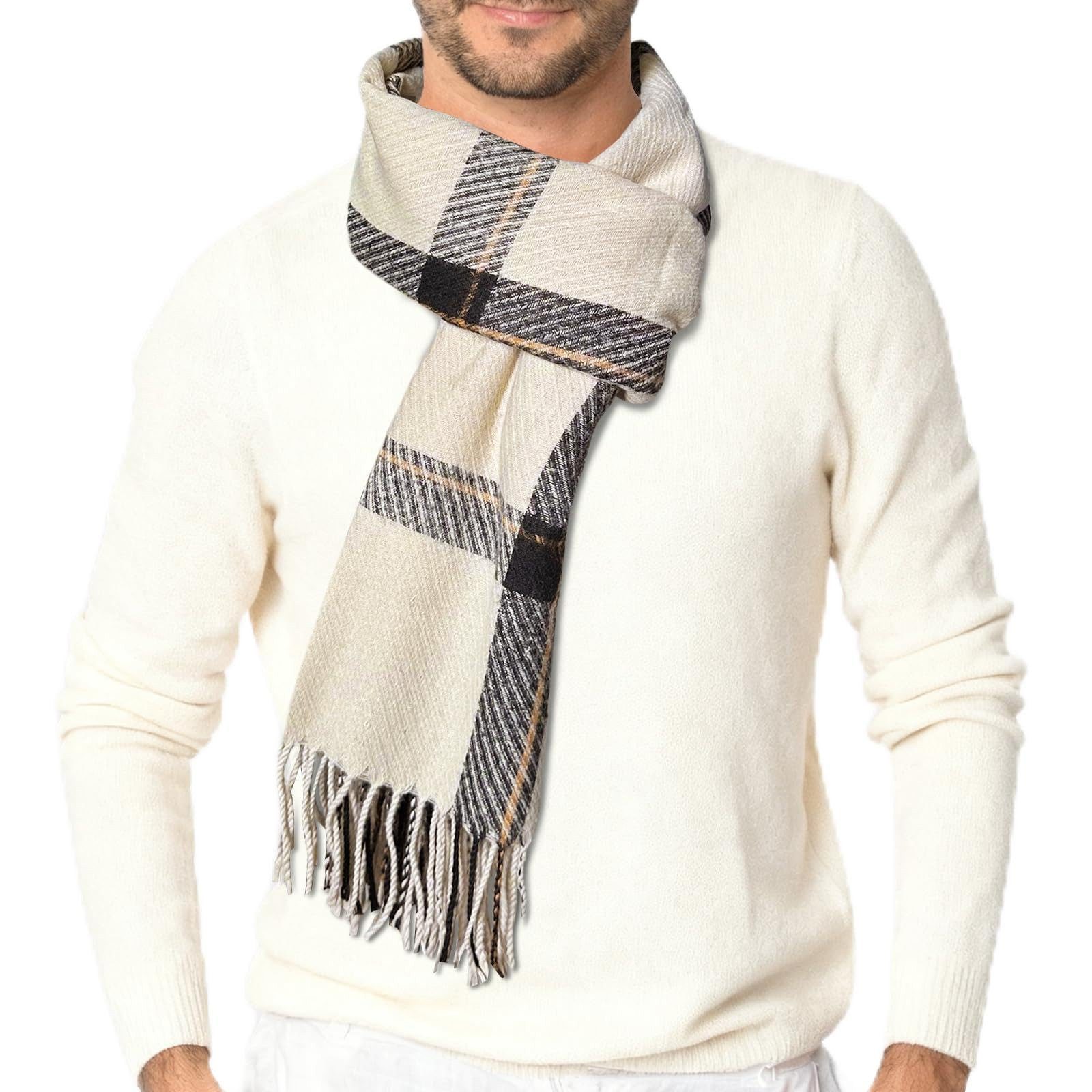 FOUORTUNATE-BEE Modeschal Damen Herren Winterschal kariert weich vielseitig für Herbst Winter, Strickschal Unisex mit Karomuster, warmer Samtlook, modisch