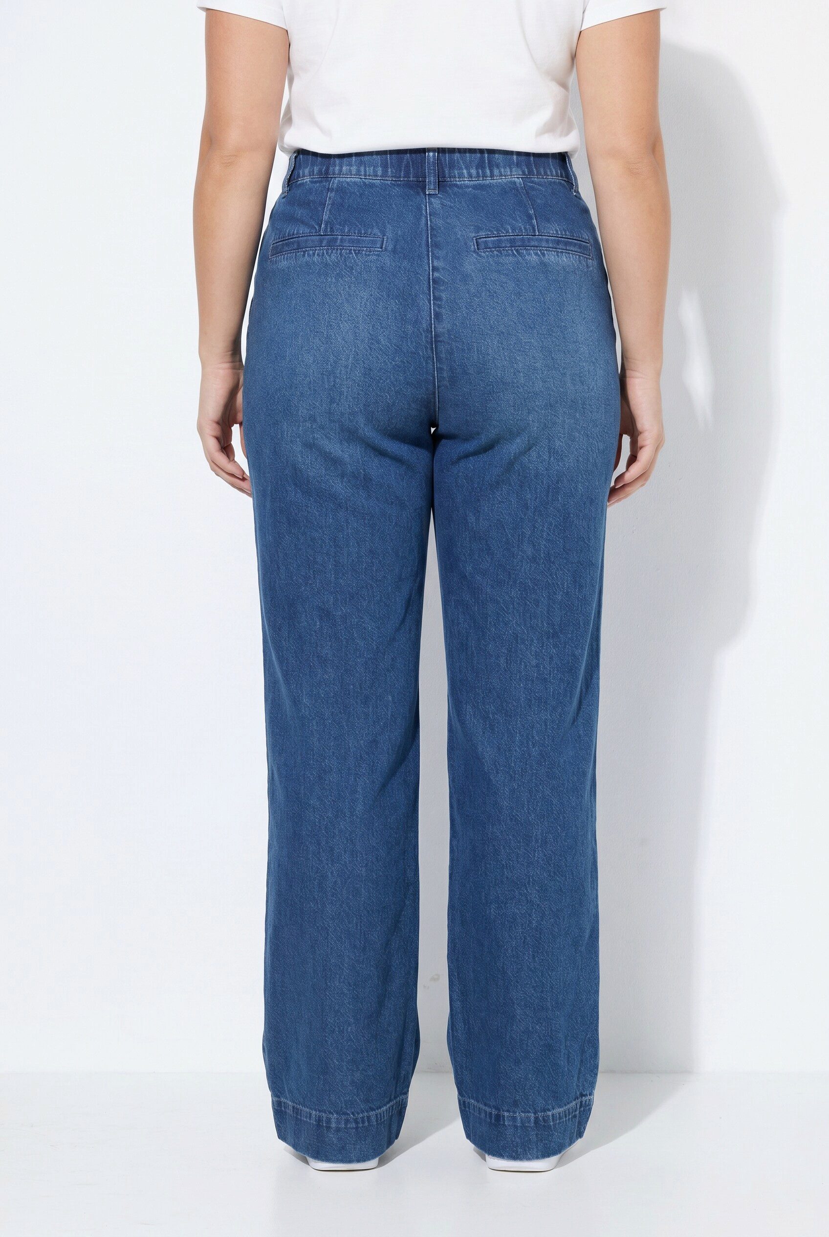 Ulla Popken Regular-fit-Jeans Jeans Mary Bügelfalte weites gerades Bein – Bild 3 von 5