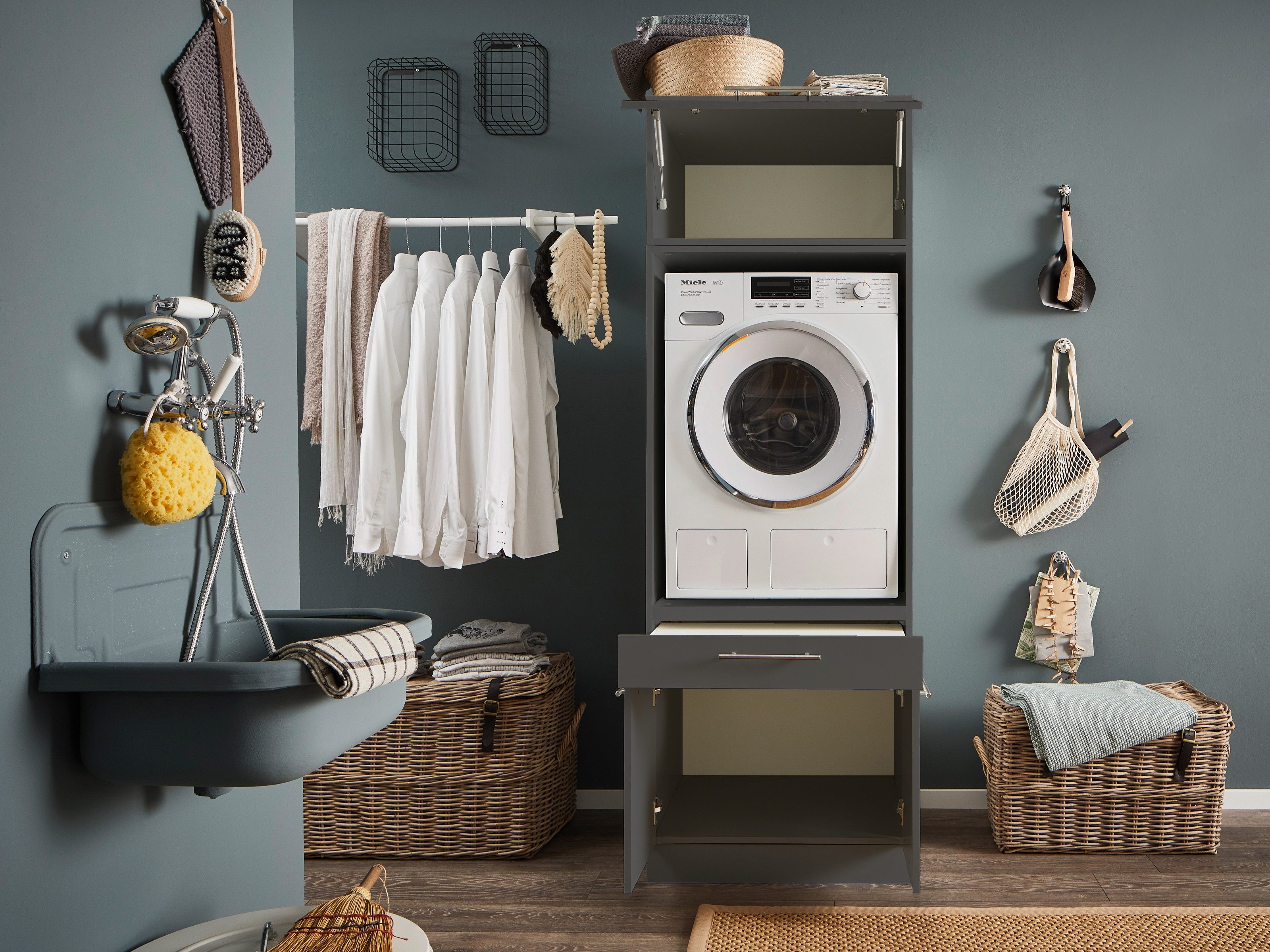 freiraum Waschmaschinenumbauschrank LAUNDREEZY in anthrazit - günstig online kaufen