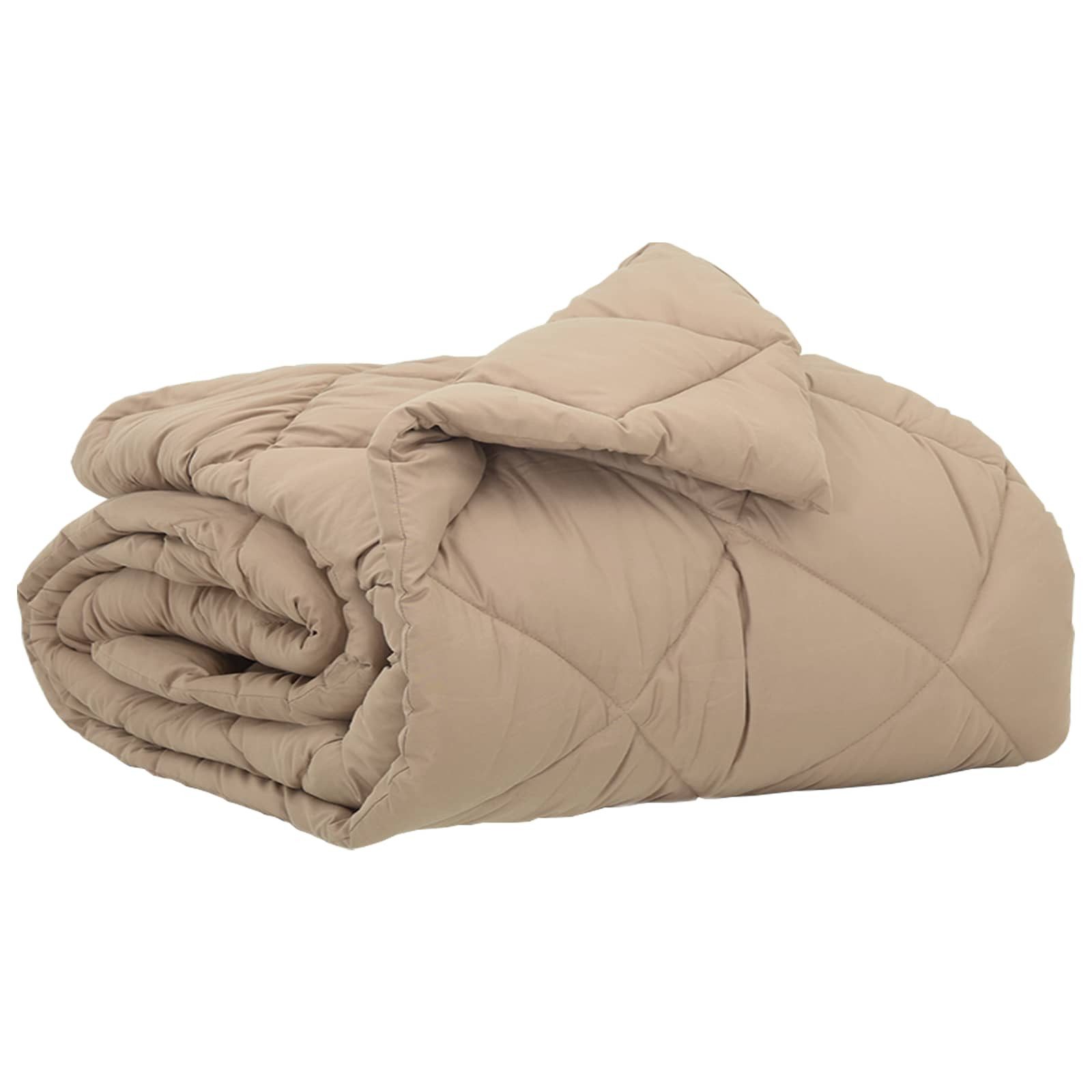 vidaXL Baumwollbettdecke Sommerdecke Taupe 220 x 135 cm Mikrofaser, Bezug: Mikrofaser