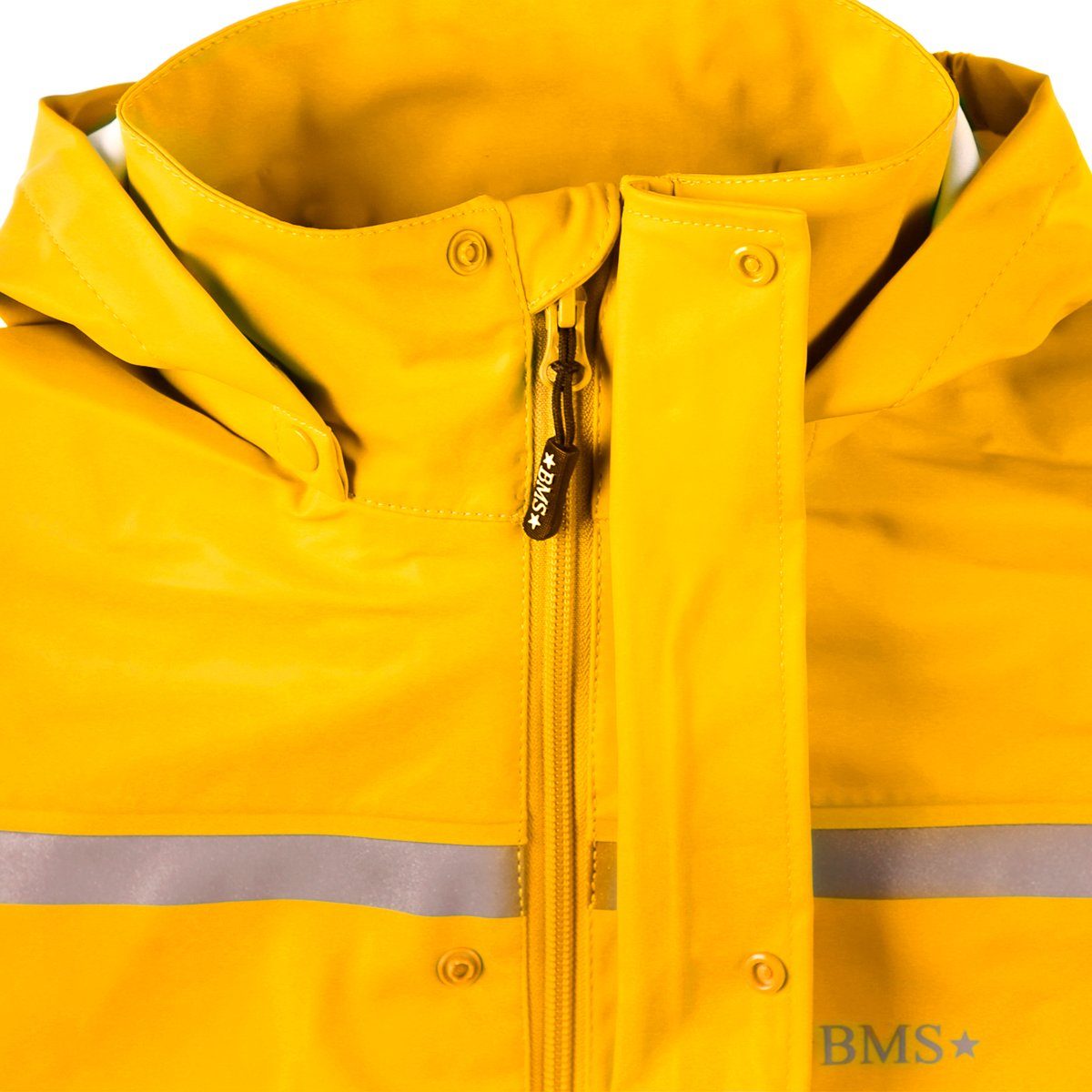 gelb für Regenjacke Regen- Kinder 100% und wasserdicht BMS mit Matschjacke BMS Kapuze