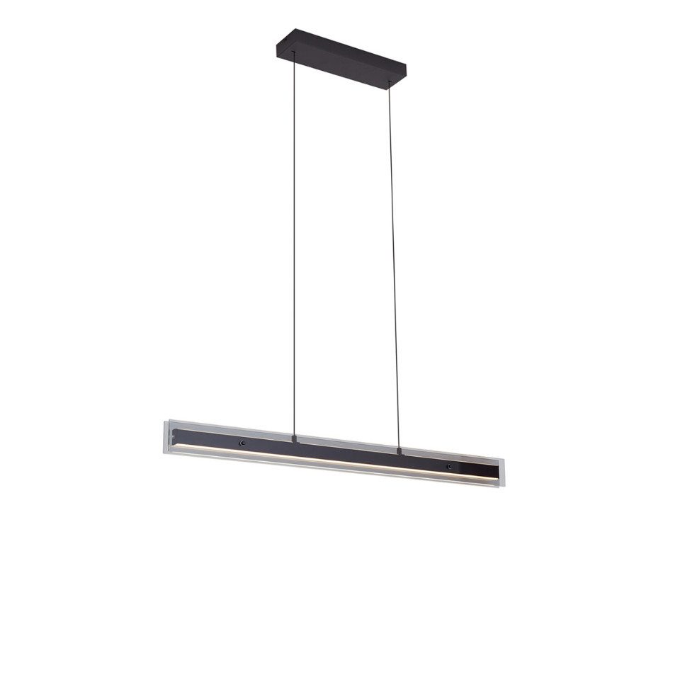 Qazqa Pendelleuchte Catch, Dimmbar, LED fest integriert, Extra-Warmweiß, QAZQA Hängeleuchte, integrated, Schwarz, Stahl, Modern